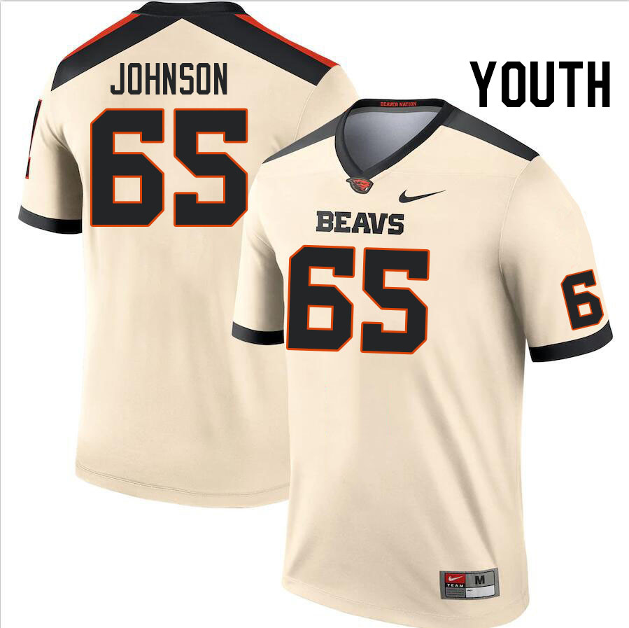 Youth #65 Andrew Johnson Oregon State Beavers College Football Jerseys Stitched Sale-Cream
